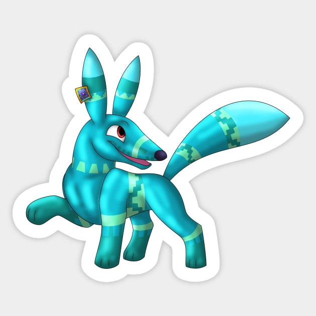 Pretztail: Blue Sticker by spyroid101